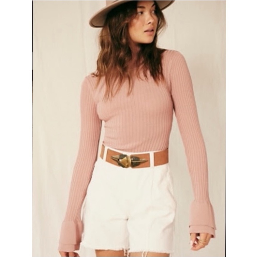NEW Free People Lindsey Pink Rose Bodysuit